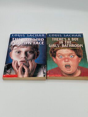 Louis Sachar 2 Book Lot The Boy Who Lost His Face - Girls' Bathroom Paperback